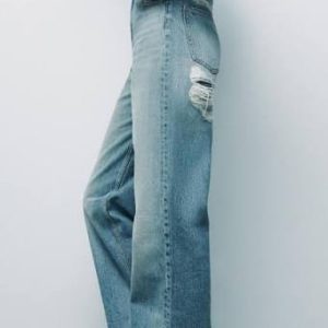 شلوار جین زنانه بگ آبی روشن